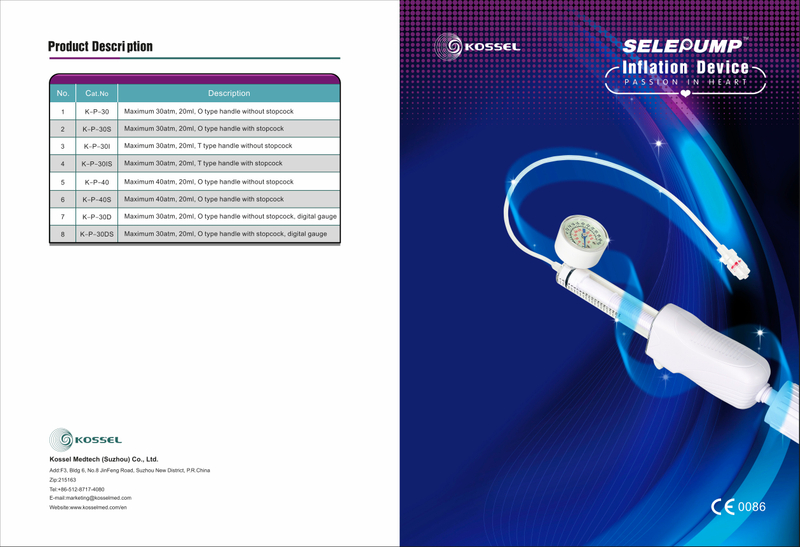 Atualize o dispositivo de inflação para PCI de cateter de balão com certificado CE